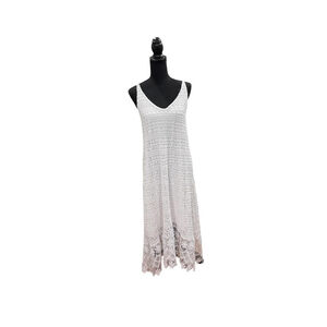 Love & Legend Dress Womens 4X White Crochet Floral Maxi Slip Boho Beach Summer